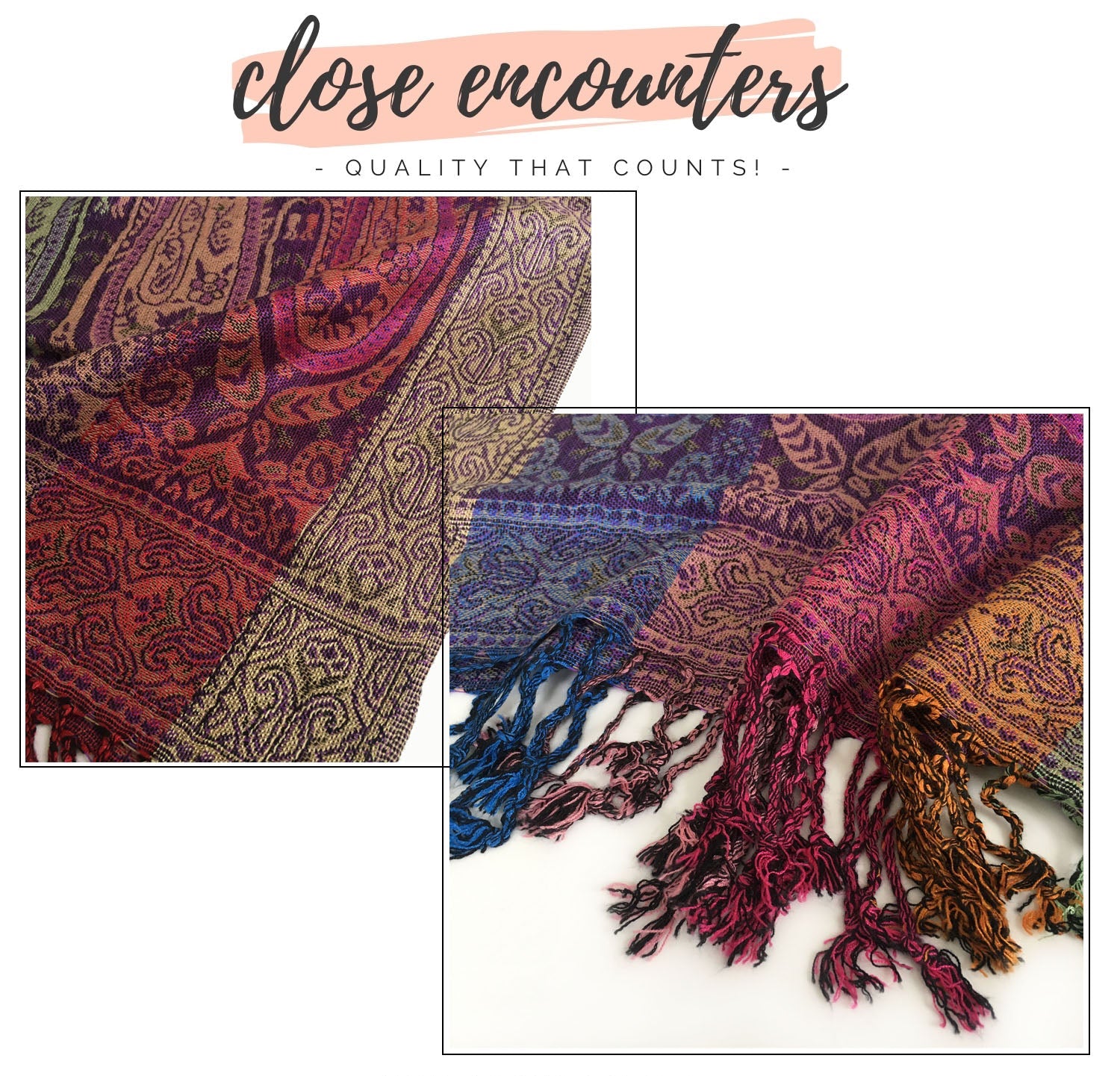 LARGE PURPLE RAINBOW MULTI COLOUR PAISLEY PRINT PASHMINA SHAWL SCARF
