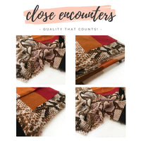 LARGE RED BLOCK PRINT SNAKESKIN SHAWL SCARF