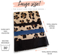 LARGE ROYAL BLUE RETRO LEOPARD PRINT SCARF