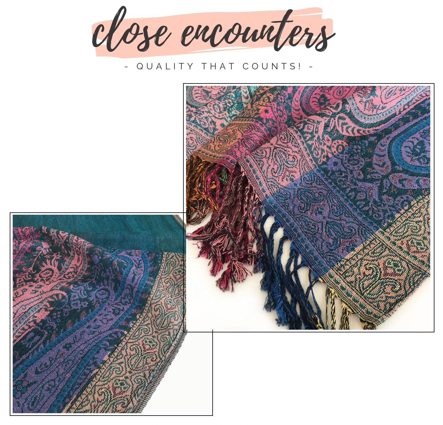 LARGE TEAL RAINBOW MULTI COLOUR PAISLEY PRINT PASHMINA SHAWL SCARF