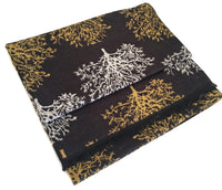 LARGE THICK BLACK TREE PRINT REVERSIBLE WINTER SHAWL BLANKET SCARF