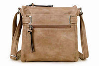 A-SHU LARGE BEIGE MULTI COMPARTMENT CROSS BODY OVER SHOULDER BAG WITH LONG STRAP - A-SHU.CO.UK