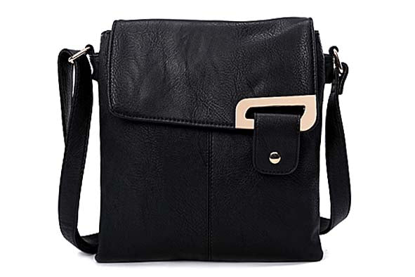 A-SHU LARGE BLACK MULTI POCKET CROSS BODY MESSENGER BAG - A-SHU.CO.UK