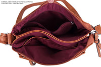 A-SHU LARGE BLACK MULTI COMPARTMENT CROSS BODY OVER SHOULDER BAG WITH LONG STRAP - A-SHU.CO.UK