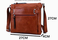 A-SHU LARGE BLACK MULTI COMPARTMENT CROSS BODY OVER SHOULDER BAG WITH LONG STRAP - A-SHU.CO.UK