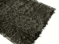 A-SHU LARGE DARK GREY LACE DETAIL LIGHTWEIGHT SCARF - A-SHU.CO.UK