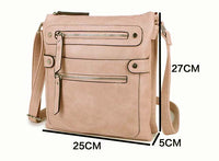 A-SHU LARGE BLUSH PINK MULTI COMPARTMENT CROSSBODY BAG WITH LONG STRAP - A-SHU.CO.UK