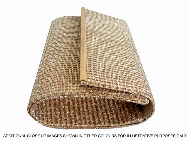 A-SHU LARGE BLACK AND SILVER METALLIC FOLD OVER CLUTCH BAG WITH LONG CHAIN STRAP - A-SHU.CO.UK