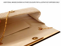 A-SHU LARGE BLACK AND SILVER METALLIC FOLD OVER CLUTCH BAG WITH LONG CHAIN STRAP - A-SHU.CO.UK