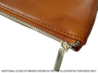 A-SHU LARGE MULTI-COMPARTMENT CROSS-BODY PURSE BAG WITH WRIST AND LONG STRAPS - METALLIC PEWTER - A-SHU.CO.UK