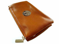 A-SHU LARGE MULTI-COMPARTMENT CROSS-BODY PURSE BAG WITH WRIST AND LONG STRAPS - TAN - A-SHU.CO.UK