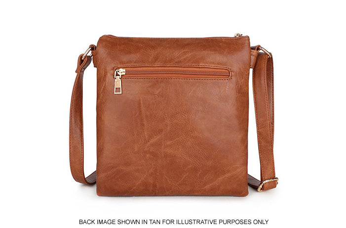 A-SHU LARGE DUSKY PINK TURN LOCK MULTI COMPARTMENT CROSS BODY SHOULDER BAG WITH LONG STRAP - A-SHU.CO.UK