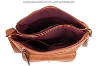 A-SHU LARGE DUSKY PINK TURN LOCK MULTI COMPARTMENT CROSS BODY SHOULDER BAG WITH LONG STRAP - A-SHU.CO.UK