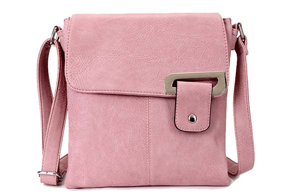 A-SHU LARGE PINK MULTI POCKET CROSS BODY MESSENGER BAG - A-SHU.CO.UK