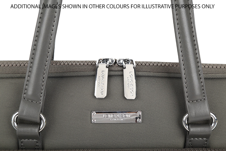 LIGHTWEIGHT OLIVE GREEN MULTI COMPARTMENT LAPTOP HANDBAG WITH LONG SHOULDER STRAP