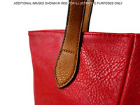 A-SHU LIGHTWEIGHT GREEN FAUX LEATHER TOTE HANDBAG - A-SHU.CO.UK