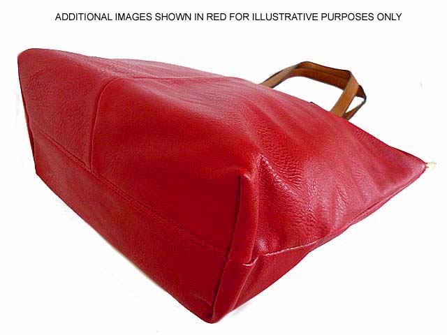 A-SHU LIGHTWEIGHT BLUSH PINK FAUX LEATHER TOTE HANDBAG - A-SHU.CO.UK