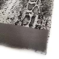 LONG GREY SNAKESKIN PRINT LIGHTWEIGHT SCARF
