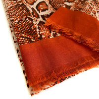 LONG RUST ORANGE SNAKESKIN PRINT LIGHTWEIGHT SCARF