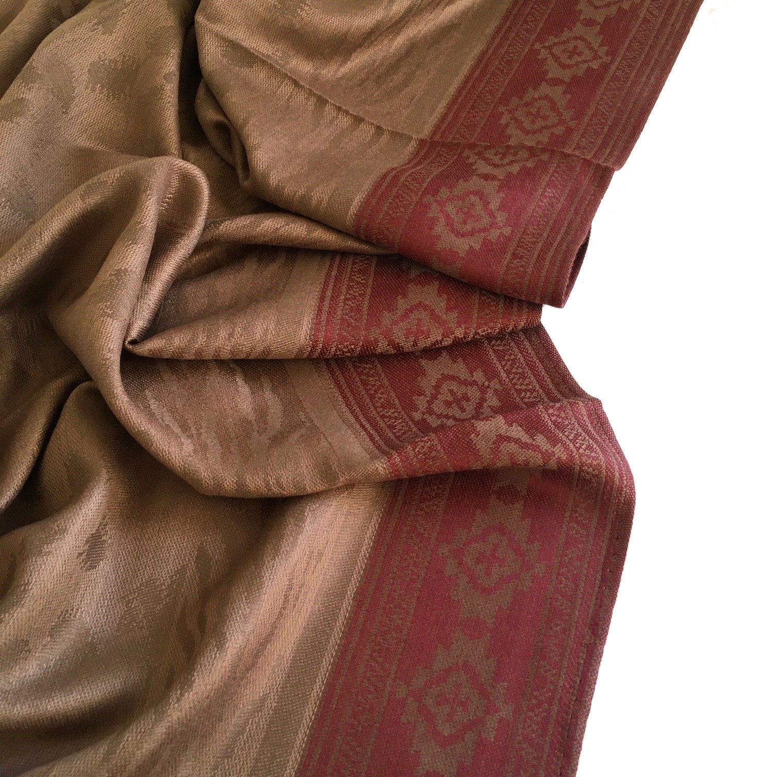 A-SHU MOCHA ANIMAL PRINT REVERSIBLE PASHMINA SHAWL SCARF - A-SHU.CO.UK