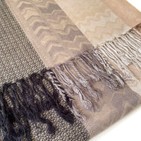 MULTICOLOUR BEIGE WAVE PRINT PASHMINA SHAWL SCARF