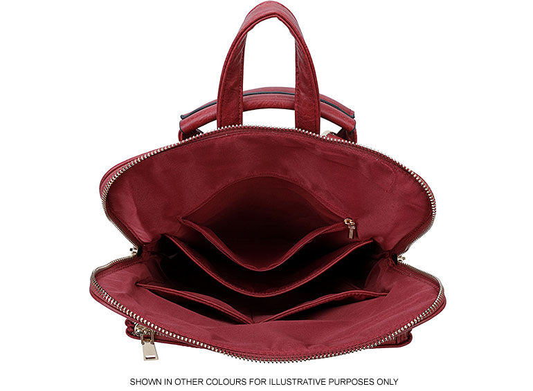 A-SHU NAVY BLUE MULTI COMPARTMENT CROSS BODY BACKPACK - A-SHU.CO.UK