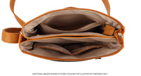 A-SHU TAN MULTI COMPARTMENT CROSS BODY SHOULDER BAG - A-SHU.CO.UK