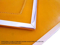 A-SHU OVERSIZED SILVER METAL ENVELOPE CLUTCH BAG WITH LONG CHAIN SHOULDER STRAP - A-SHU.CO.UK