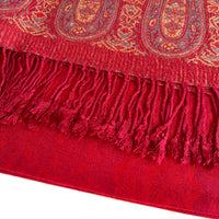 PAISLEY PRINT RED LIGHTWEIGHT PASHMINA SHAWL SCARF