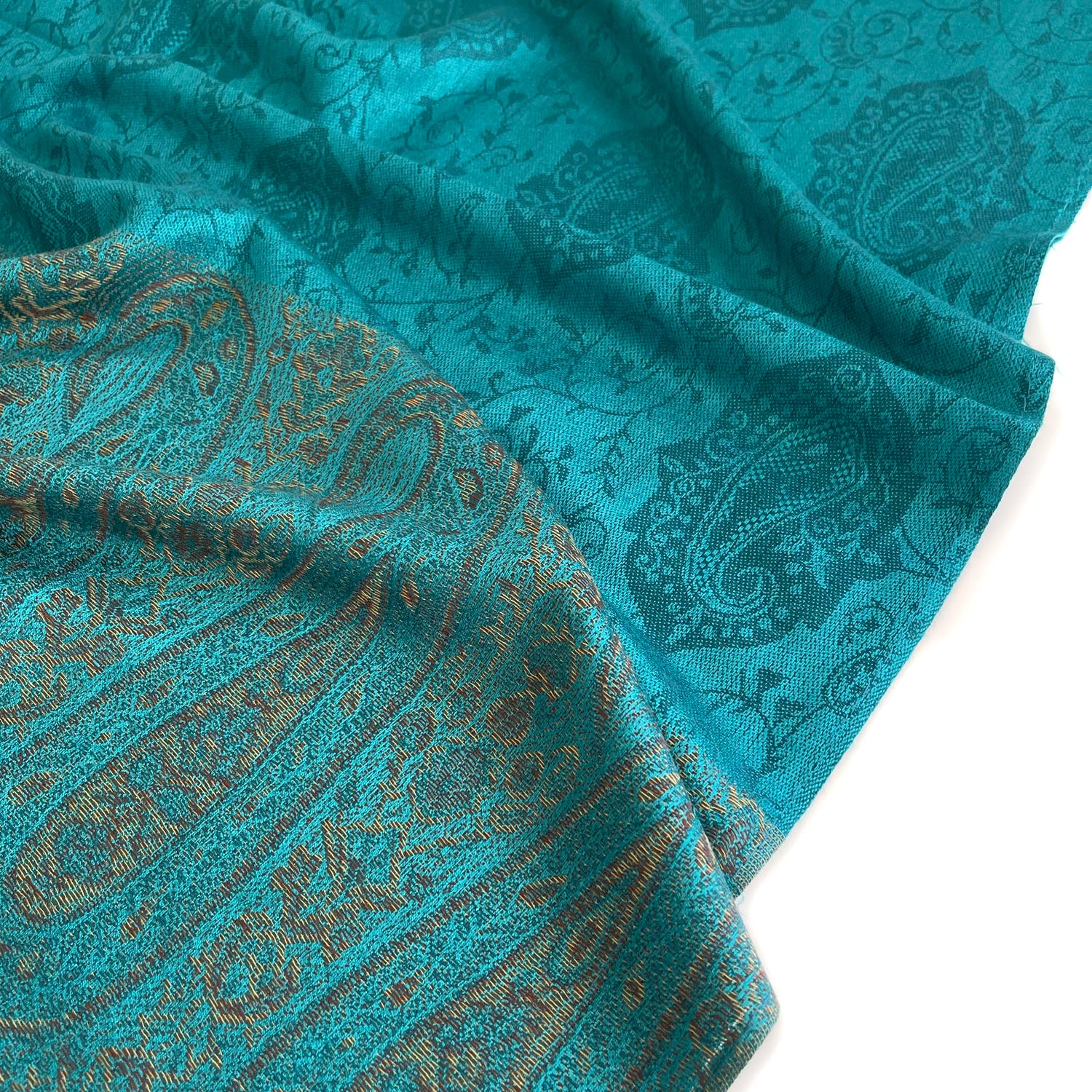 PAISLEY PRINT TEAL LIGHTWEIGHT PASHMINA SHAWL SCARF