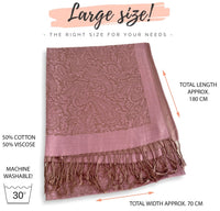 PINK PAISLEY PRINT REVERSIBLE PASHMINA SHAWL SCARF