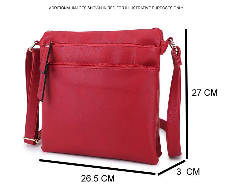 A-SHU PLAIN BURGUNDY MULTI COMPARTMENT CROSS BODY SHOULDER BAG - A-SHU.CO.UK