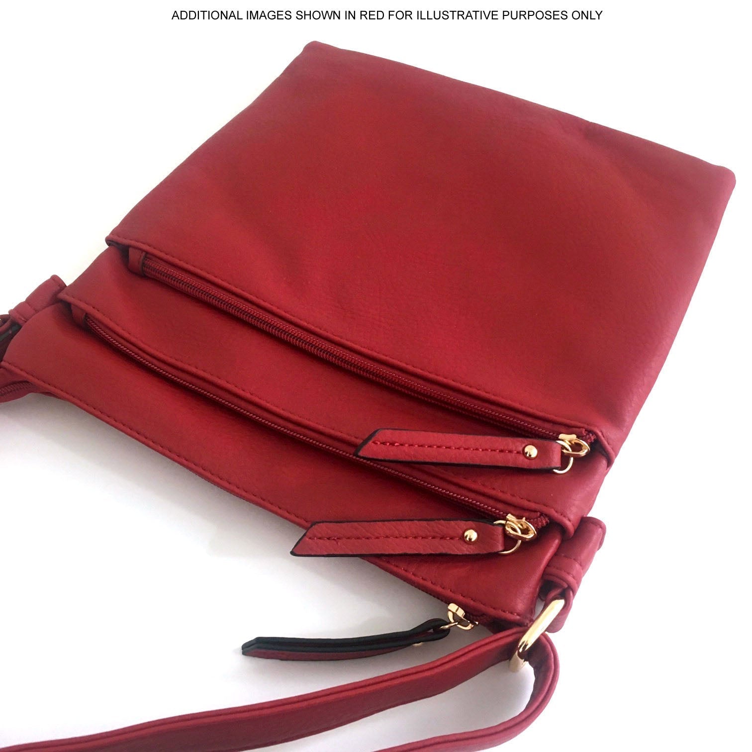 A-SHU PLAIN BURGUNDY MULTI COMPARTMENT CROSS BODY SHOULDER BAG - A-SHU.CO.UK