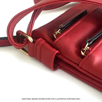 A-SHU PLAIN BURGUNDY MULTI COMPARTMENT CROSS BODY SHOULDER BAG - A-SHU.CO.UK