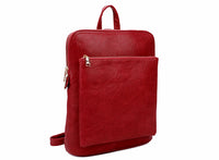 A-SHU RED MULTI COMPARTMENT CROSS BODY BACKPACK - A-SHU.CO.UK