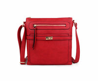 A-SHU RED MULTI COMPARTMENT CROSS BODY SHOULDER BAG - A-SHU.CO.UK