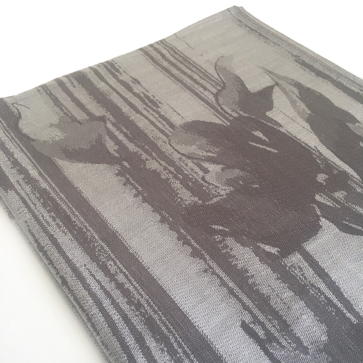 A-SHU SILVER GREY REVERSIBLE PASHMINA SHAWL SCARF IN ABSTRACT FLORAL PRINT - A-SHU.CO.UK