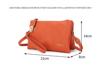 SMALL MULTI-POCKET CROSS BODY CLUTCH BAG WITH WRISTLET - TAN