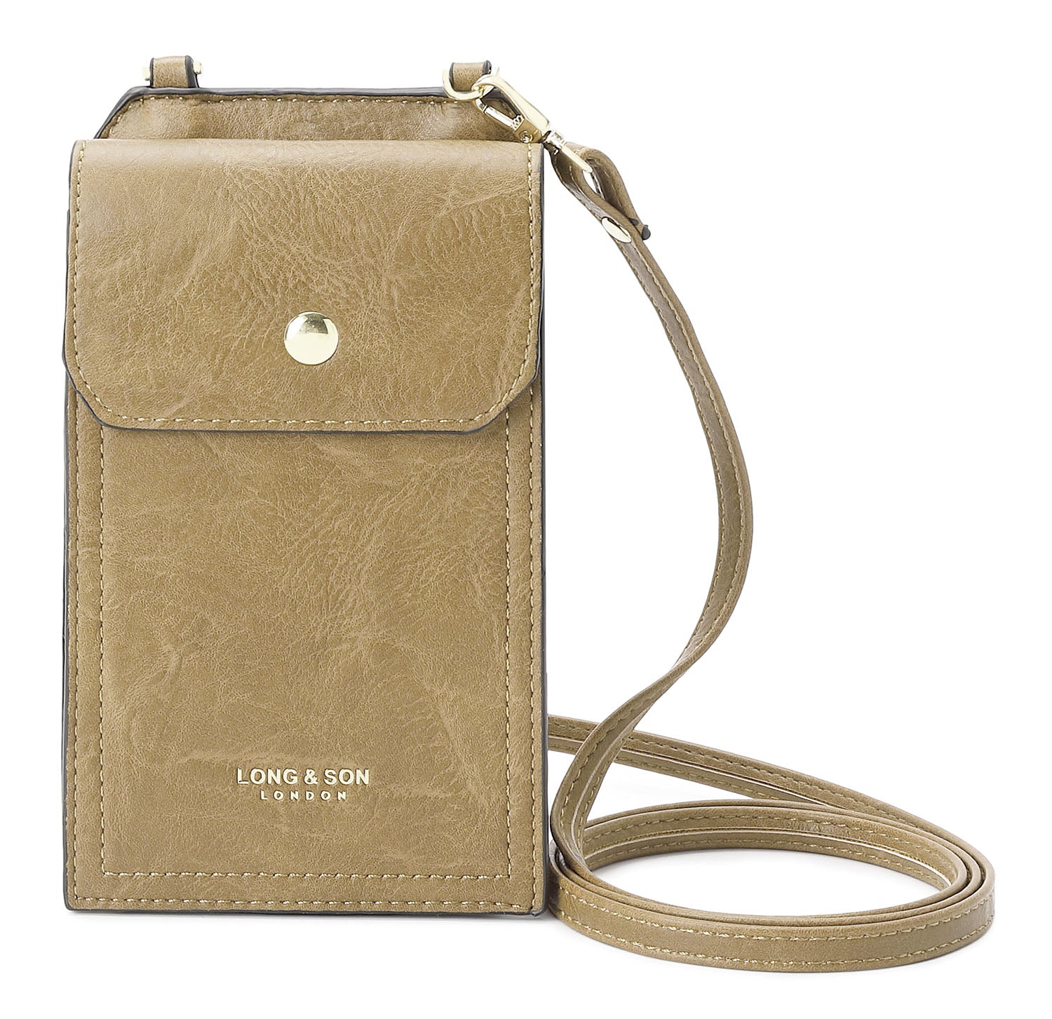 SMALL TAUPE MOBILE PHONE HOLDER CROSS BODY BAG