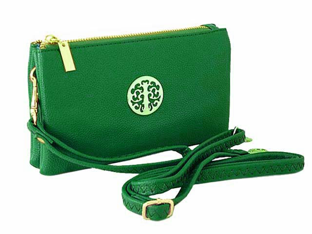 A-SHU SMALL MULTI-COMPARTMENT CROSS-BODY PURSE BAG WITH WRIST AND LONG STRAPS - DARK TURQUOISE - A-SHU.CO.UK