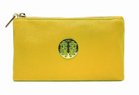 A-SHU SMALL MULTI-POCKET CROSSBODY PURSE BAG WITH WRISTLET AND LONG STRAP - MUSTARD YELLOW - A-SHU.CO.UK