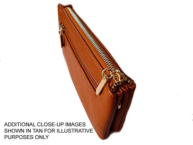 A-SHU SMALL MULTI-COMPARTMENT CROSS-BODY PURSE BAG WITH WRIST AND LONG STRAPS - METALLIC BLUE - A-SHU.CO.UK