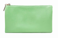 A-SHU SMALL MULTI-POCKET CROSSBODY PURSE BAG WITH WRISTLET AND LONG STRAP - PASTEL GREEN - A-SHU.CO.UK
