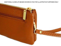 A-SHU SMALL MULTI-POCKET CROSSBODY PURSE BAG WITH WRIST AND LONG STRAPS - METALLIC SILVER - A-SHU.CO.UK