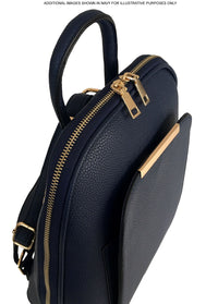 A-SHU SMALL MULTI COMPARTMENT CROSS BODY BACKPACK WITH TOP HANDLE - DARK GREY - A-SHU.CO.UK