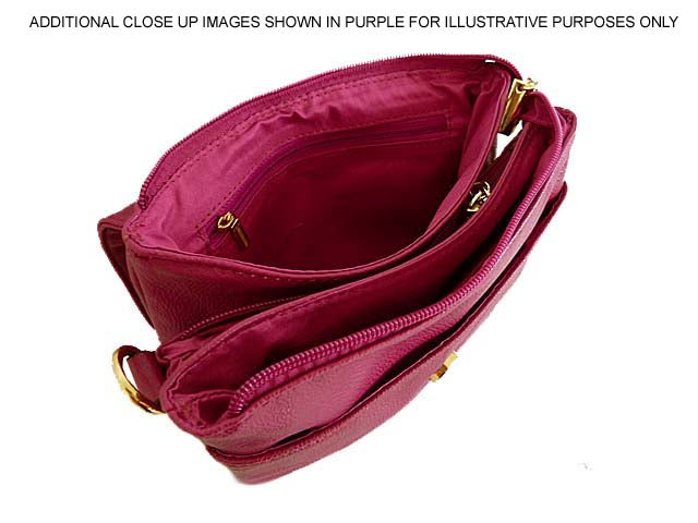 A-SHU SMALL RED MULTI POCKET HANDBAG WITH LONG CROSS BODY STRAP - A-SHU.CO.UK