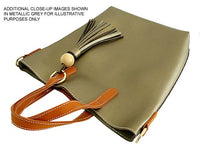A-SHU SMALL TAN TASSEL TOTE BAG SET WITH CROSSBODY BAG AND LONG SHOULDER STRAPS - A-SHU.CO.UK