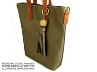 A-SHU SMALL BLACK TASSEL TOTE BAG SET WITH CROSSBODY BAG AND LONG SHOULDER STRAPS - A-SHU.CO.UK