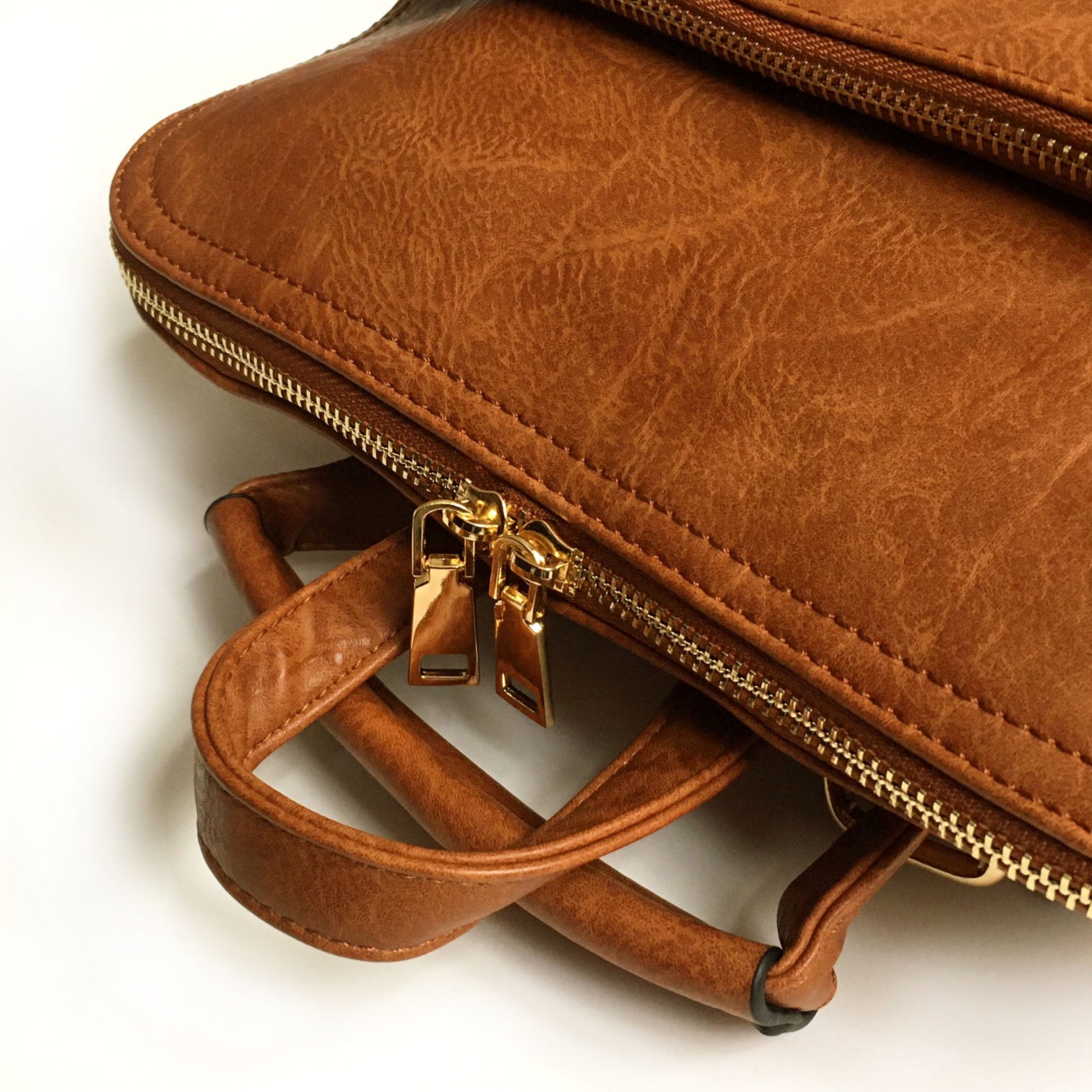 A-SHU TAN MULTI COMPARTMENT CROSS BODY BACKPACK - A-SHU.CO.UK