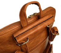 A-SHU TAN MULTI COMPARTMENT CROSS BODY BACKPACK - A-SHU.CO.UK